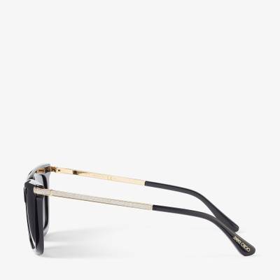 JIMMY CHOO Olye
Black Square-Frame Sunglasses with Glitter outlook