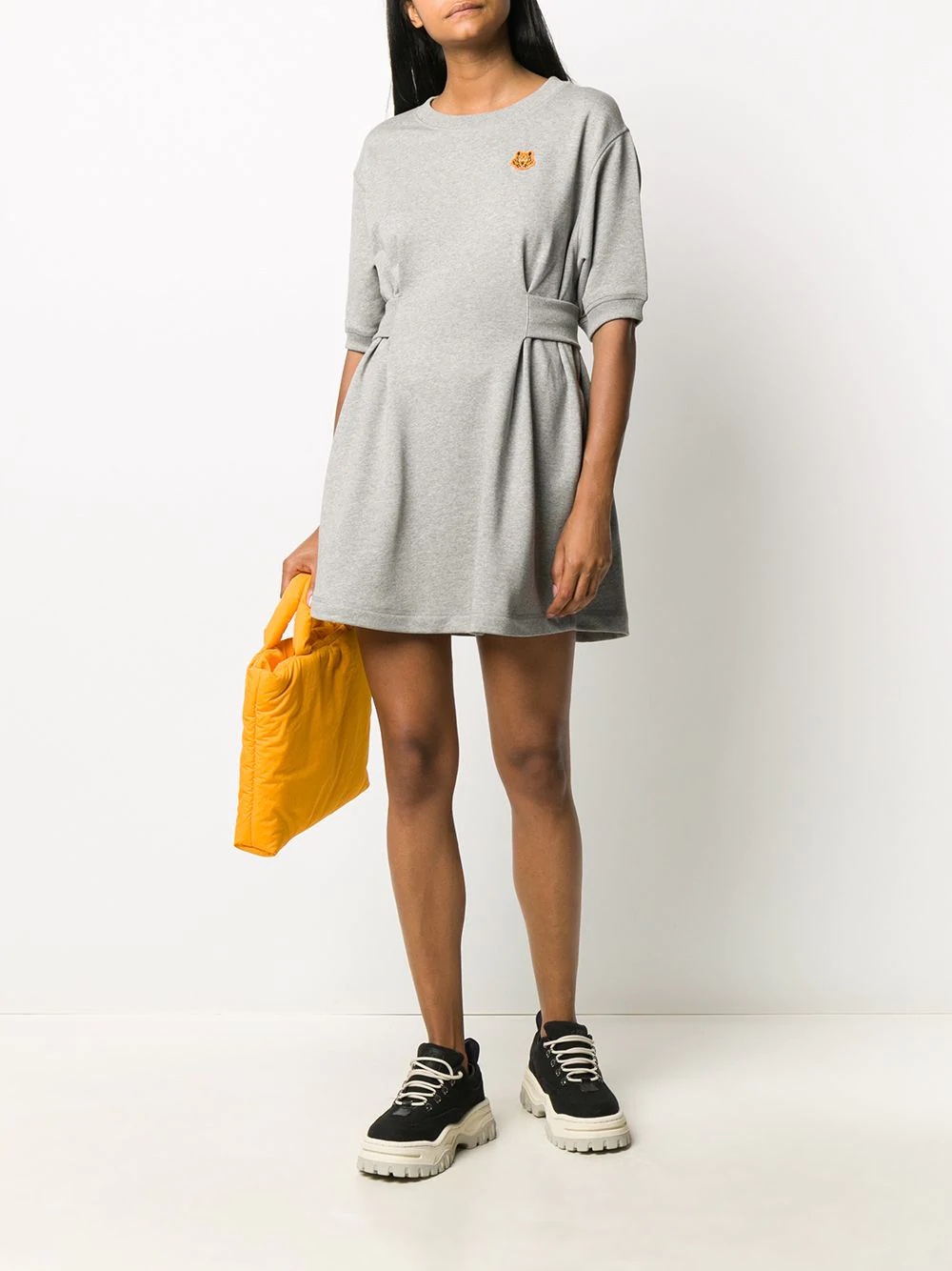 tiger-patch T-shirt dress - 2