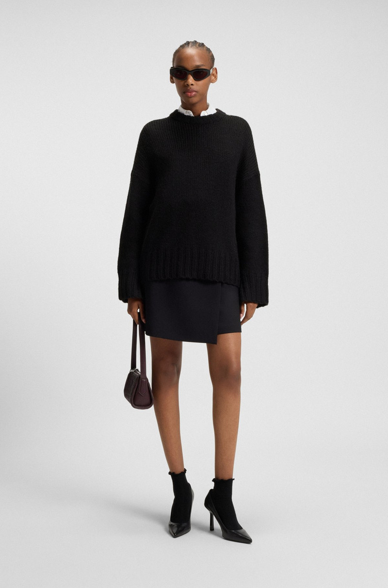 HUGO OVERSIZE-FIT KNITTED SWEATER WITH EMBROIDERED LOGO outlook