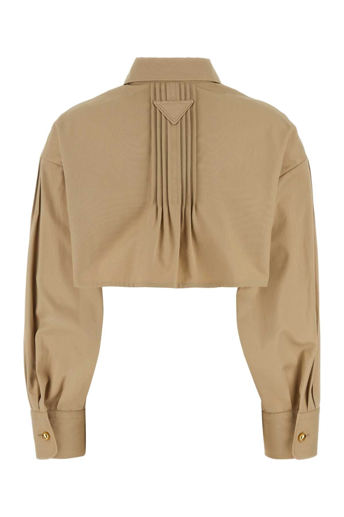 Prada Women Beige Poplin Shirt - 2