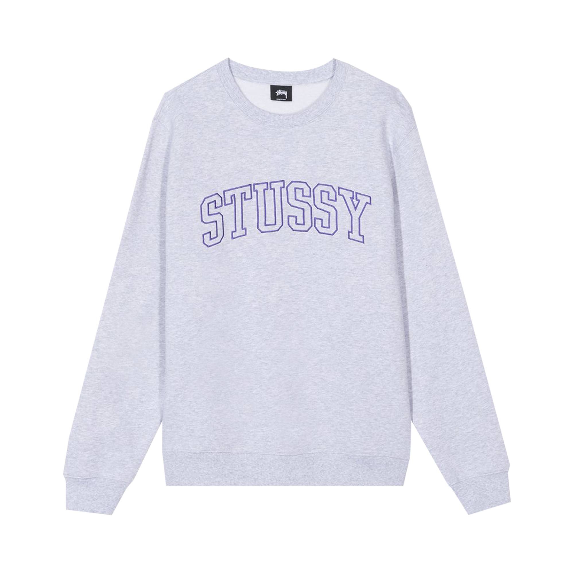 Stussy Outline Applique Crew 'Ash Heather' - 1