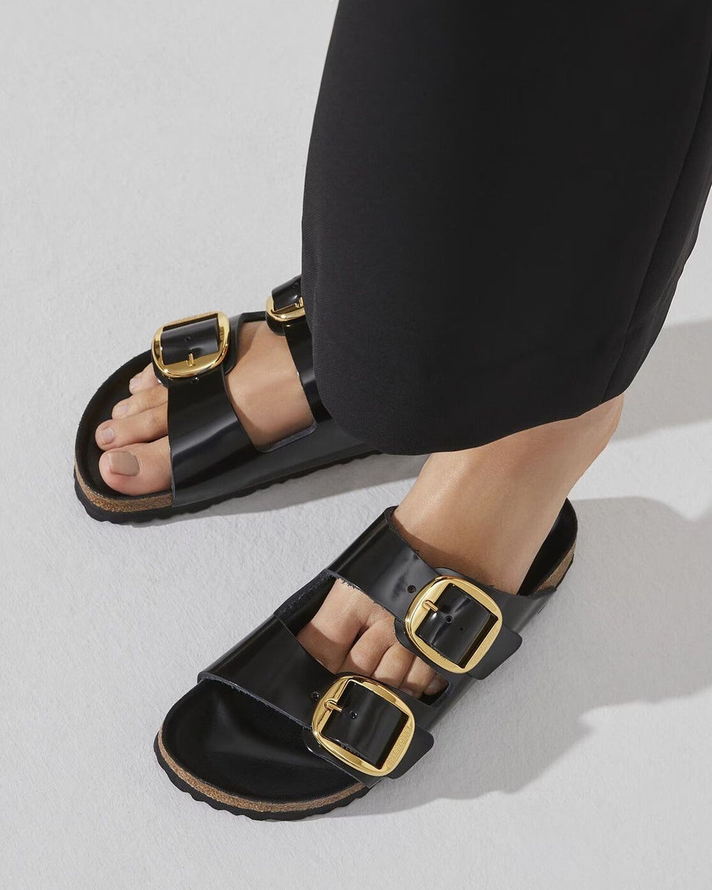 Sandals Arizona Big Buckle High Shine Black/Laquer - 9