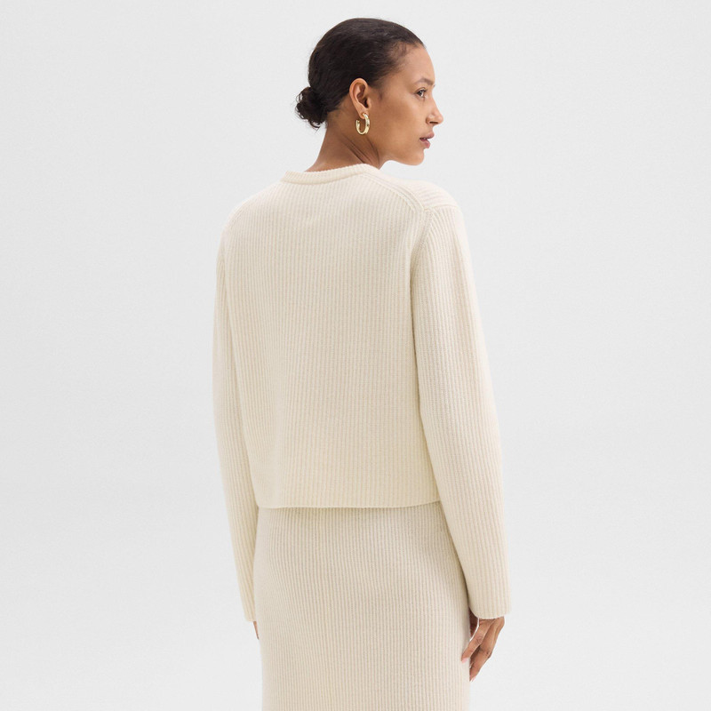 Theory Crewneck Sweater in Felted Wool-Cashmere outlook