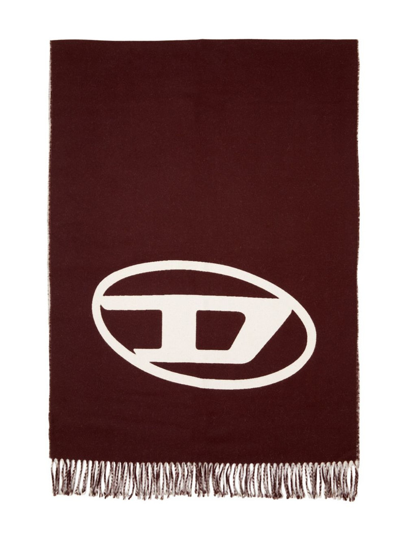 S-Tevie oval D-logo fringed-edge scarf 1