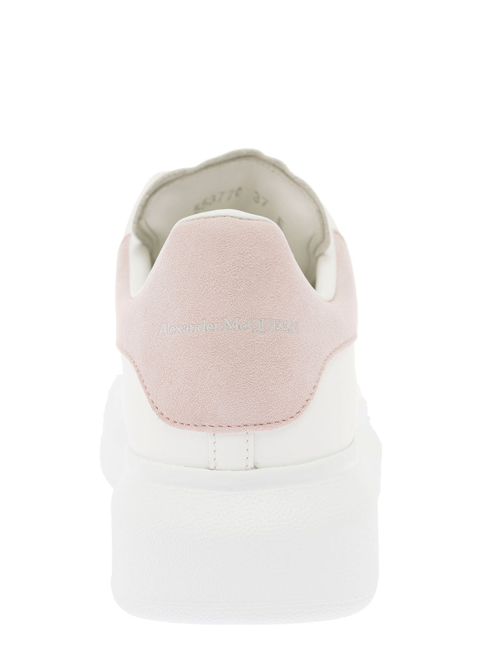 Alexander Mcqueen Women Alexander Mcqueen Woman's Oversize White And Pink Leather Sneakers - 4
