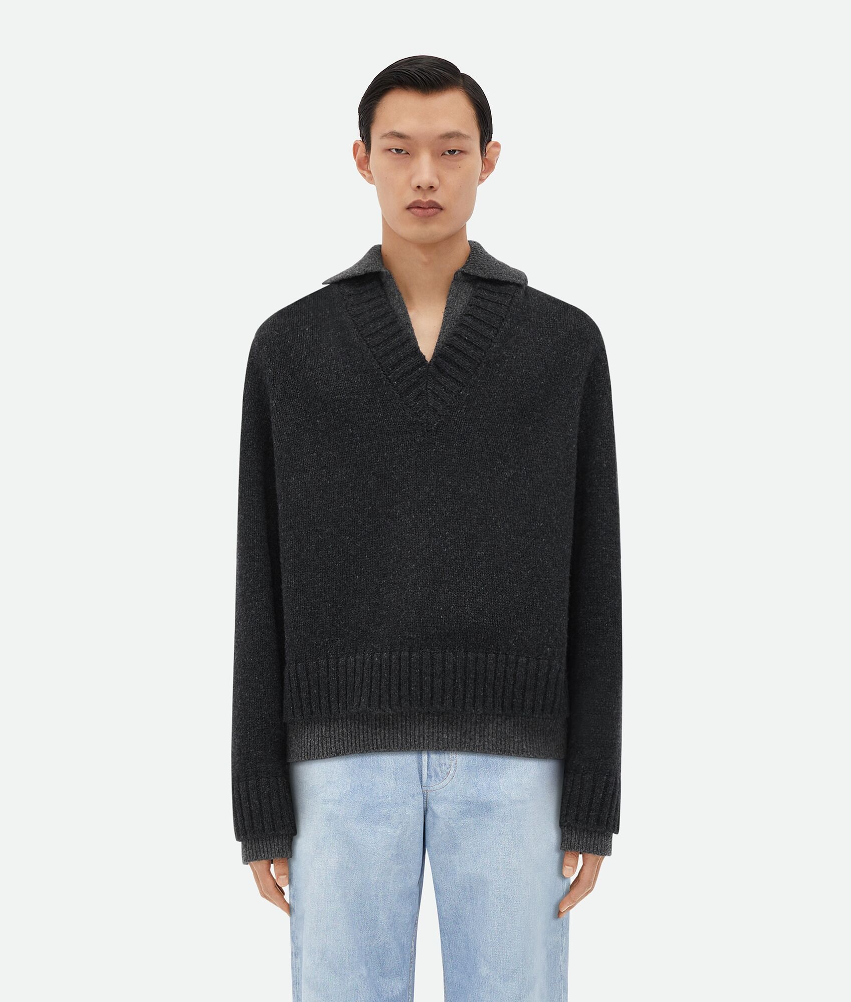 Double Layer Effect Wool Sweater - 1