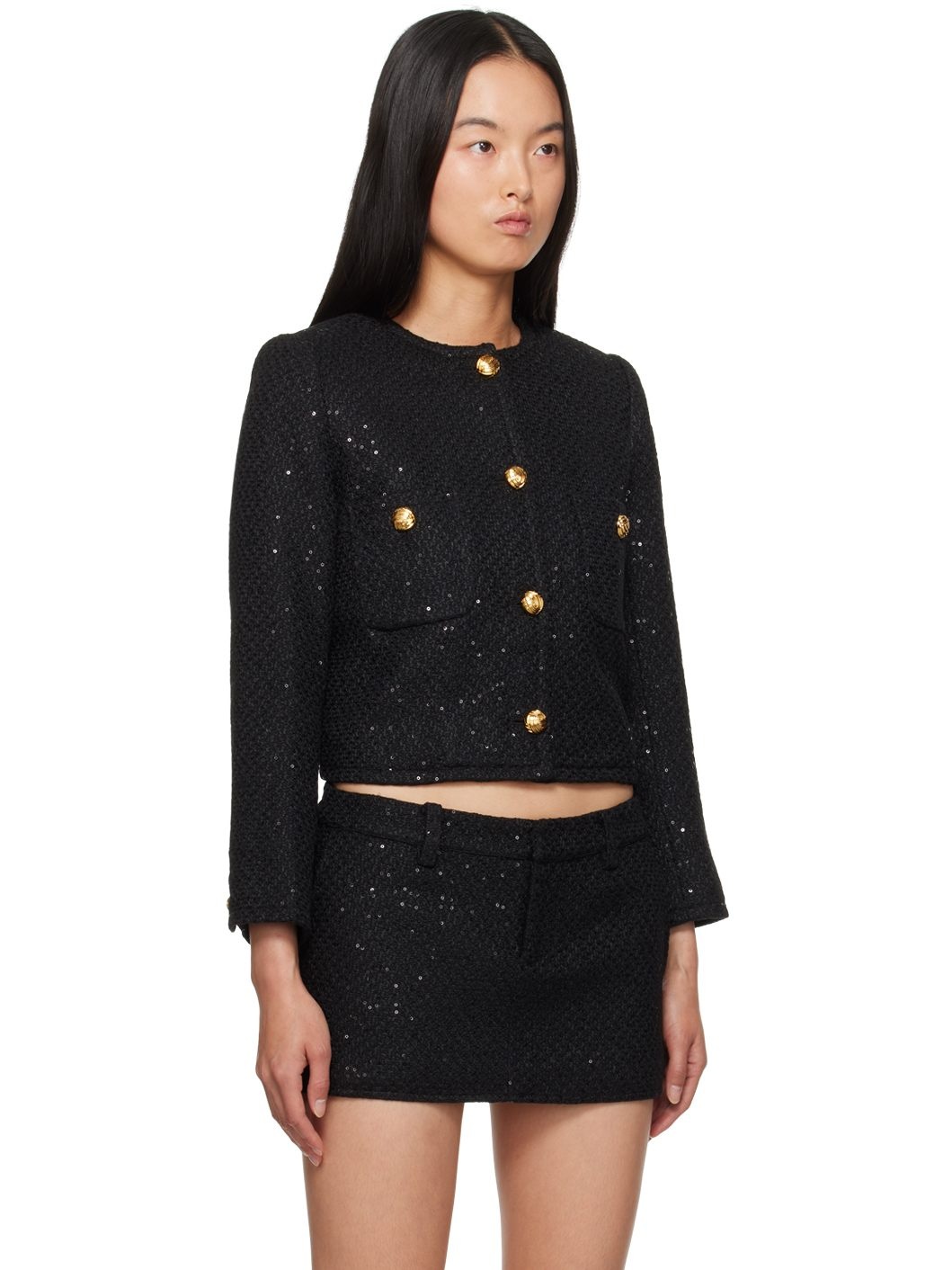 Black Bela Tweed Jacket - 2