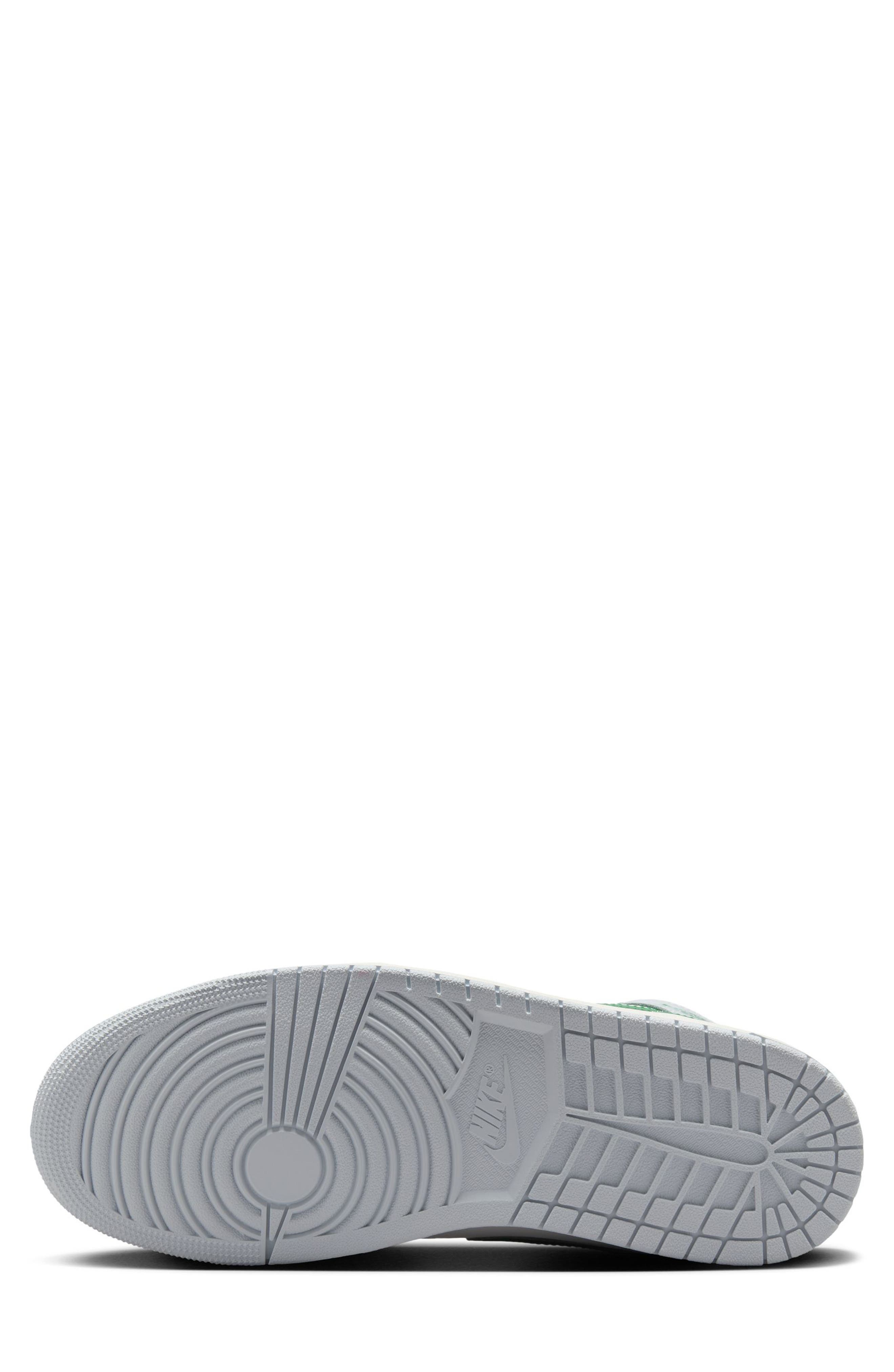 Air Jordan 1 Mid Sneaker in White/Pine Green/Platinum at Nordstrom - 4