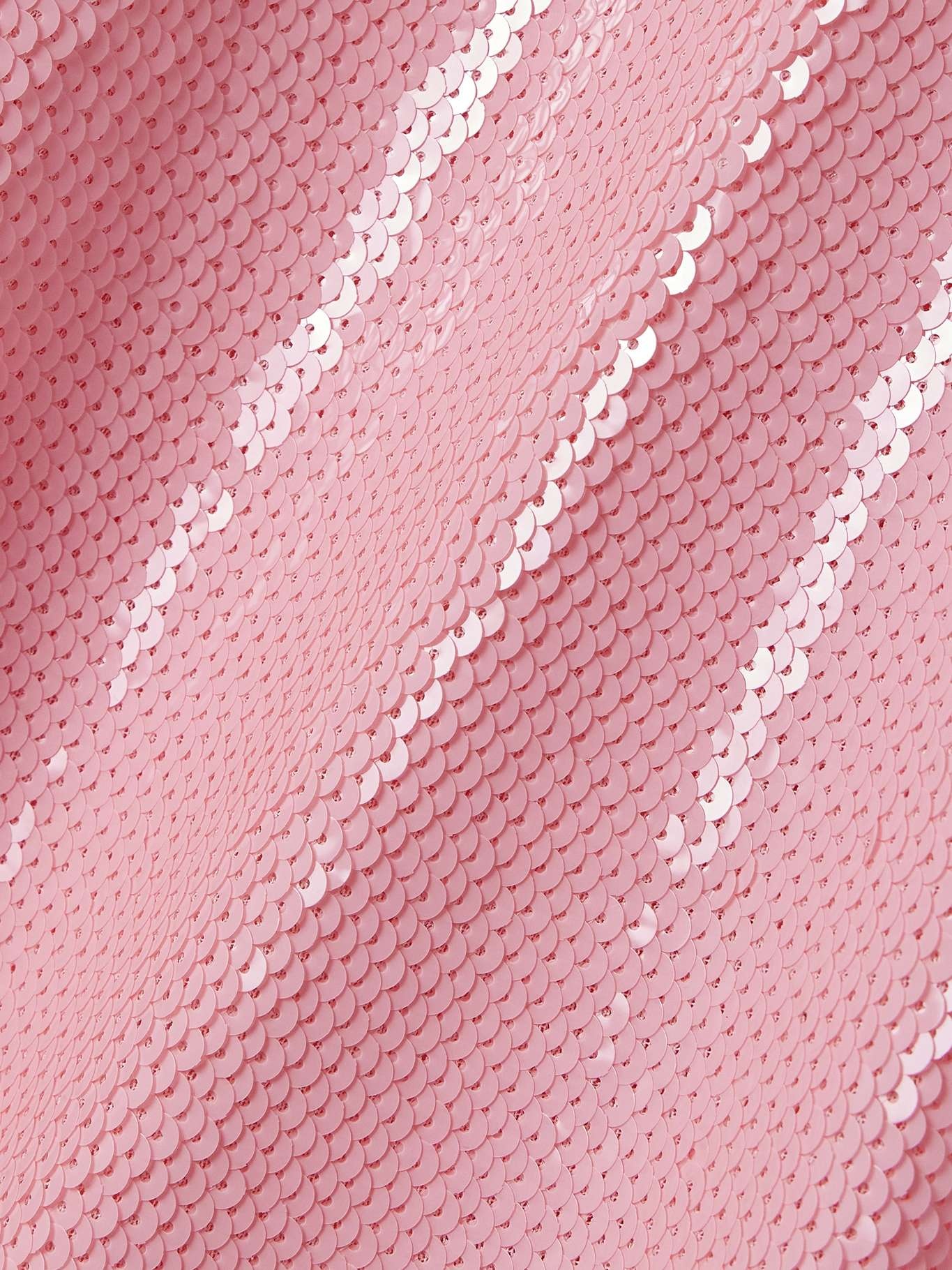 Appliquéd sequined tulle halterneck gown Baby pink - 4