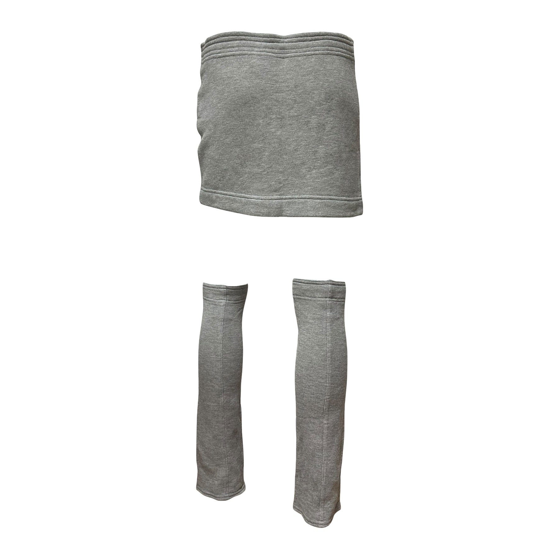CHANEL Sport Spring Summer 2005 Sweat Mini Skirt with Leg Warmers - 2