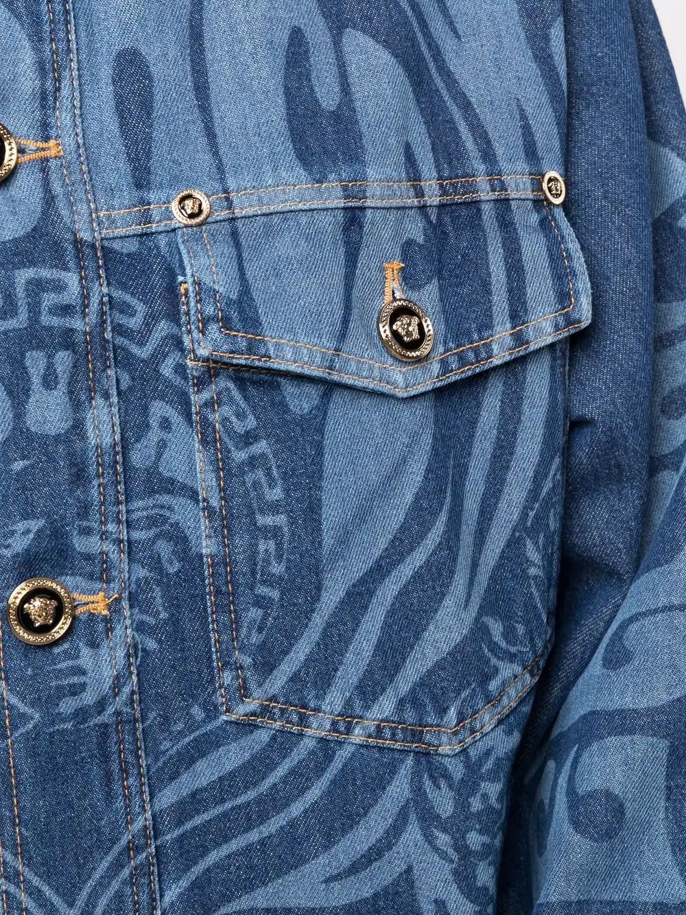 logo-print denim jacket - 5