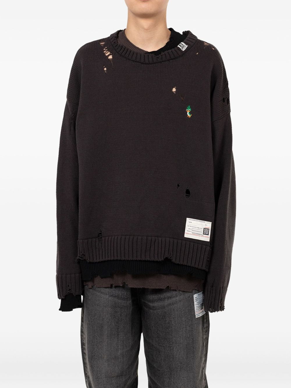 distressed layered sweater - 5