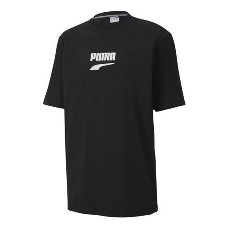 PUMA Downtown Classical Logo Short Sleeve TEE Black 597348-01 - 1