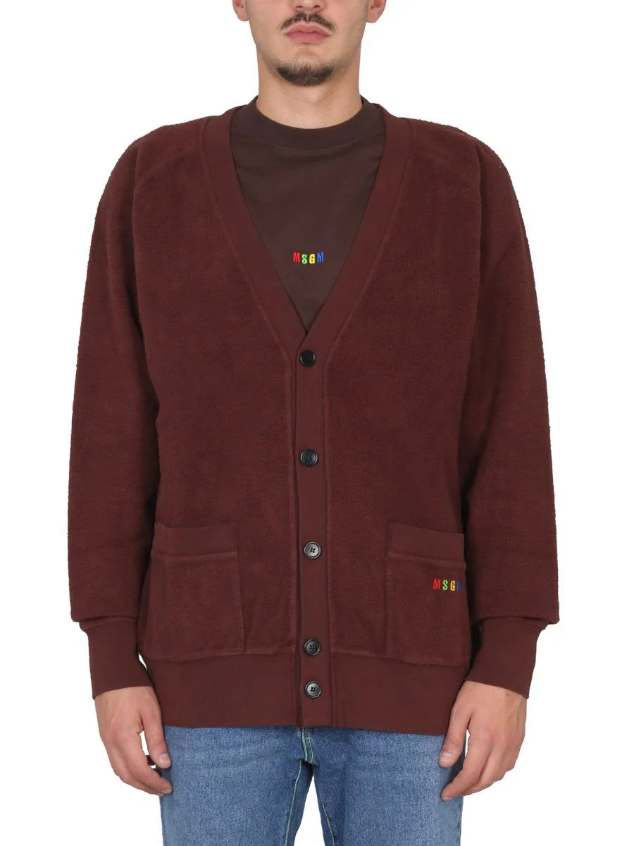 MSGM V-NECK CARDIGAN - 1