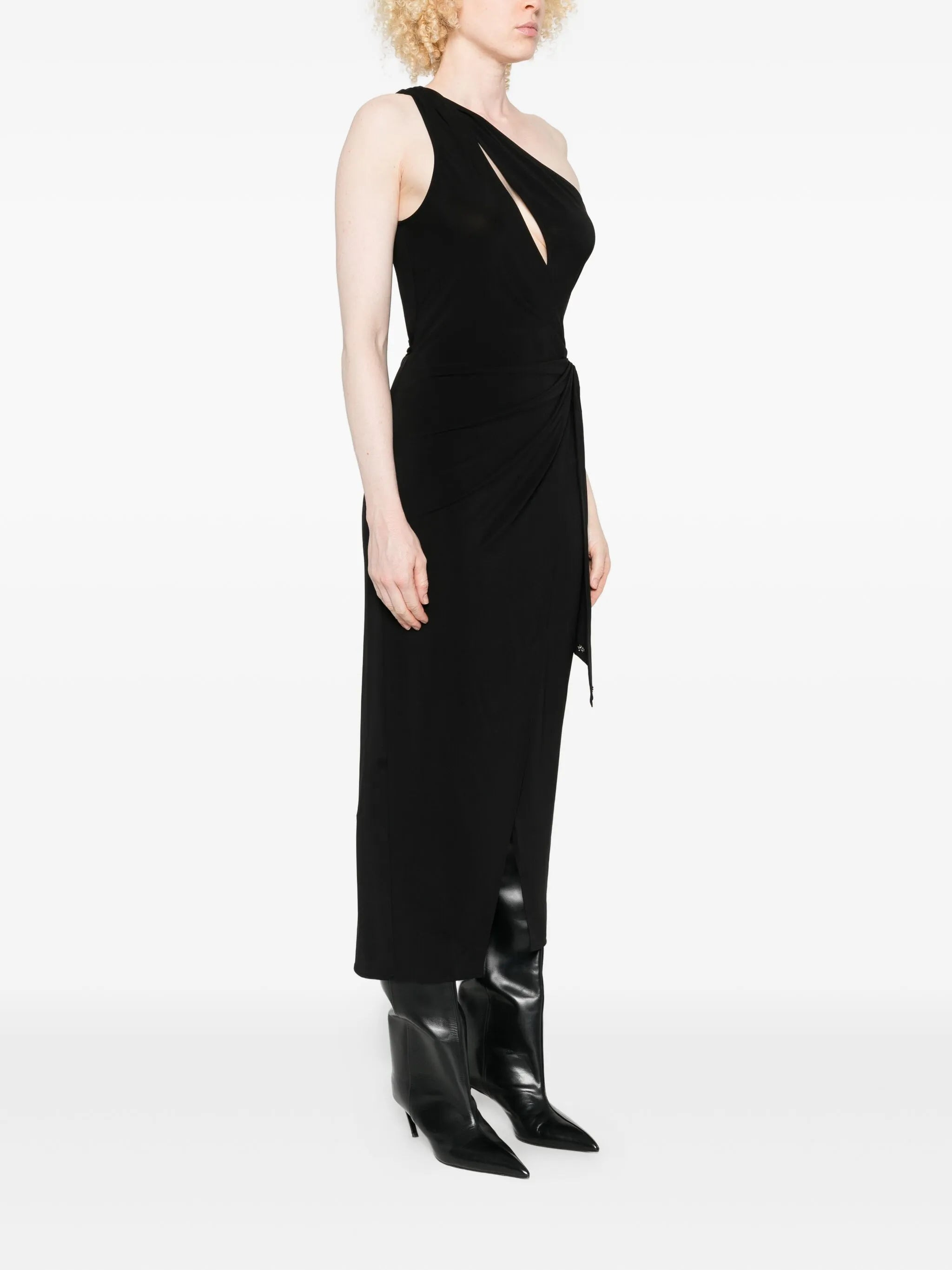 Amiri One-shoulder Wrap Midi Dress - 5