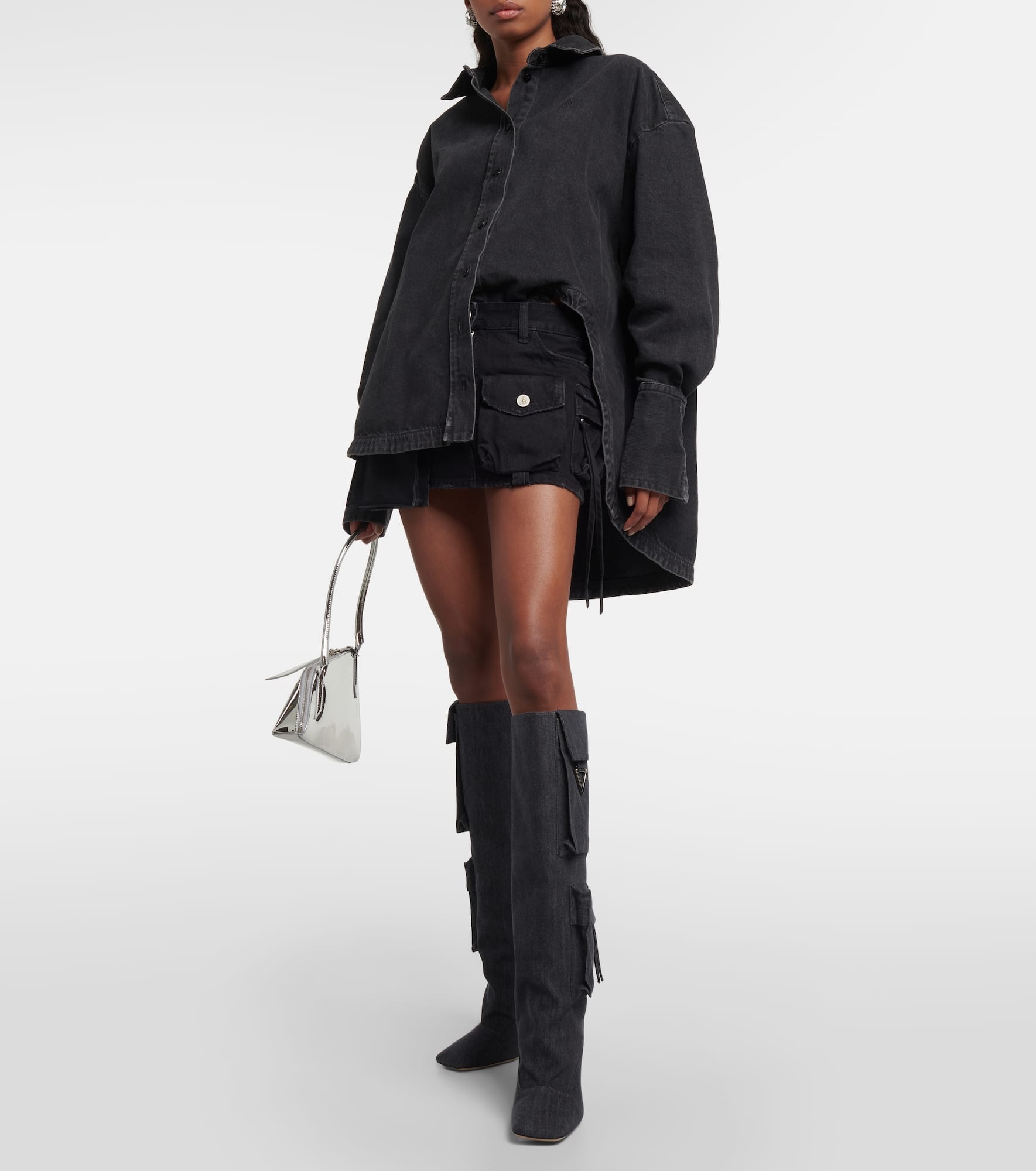 Sienna denim knee-high boots - 2