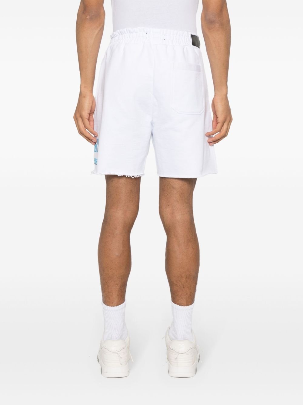 rubberised-logo cotton shorts - 4
