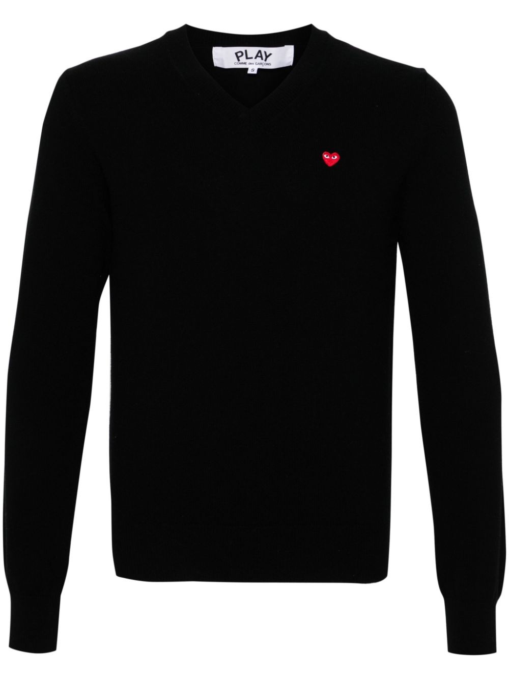 heart-patch wool jumper - 1