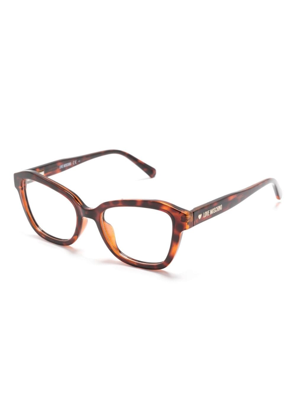 Moschino logo-lettering tortoiseshell-effect glasses | REVERSIBLE