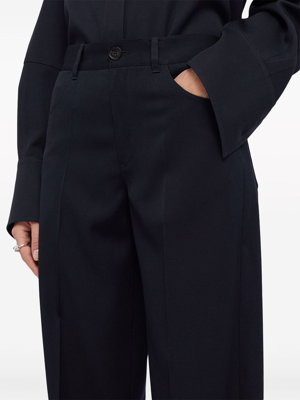 high-waist wide-leg trousers - 4