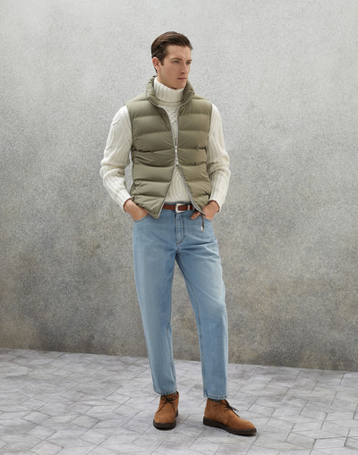Brunello Cucinelli Bonded nylon down vest with packable hood and heat bonded seams outlook