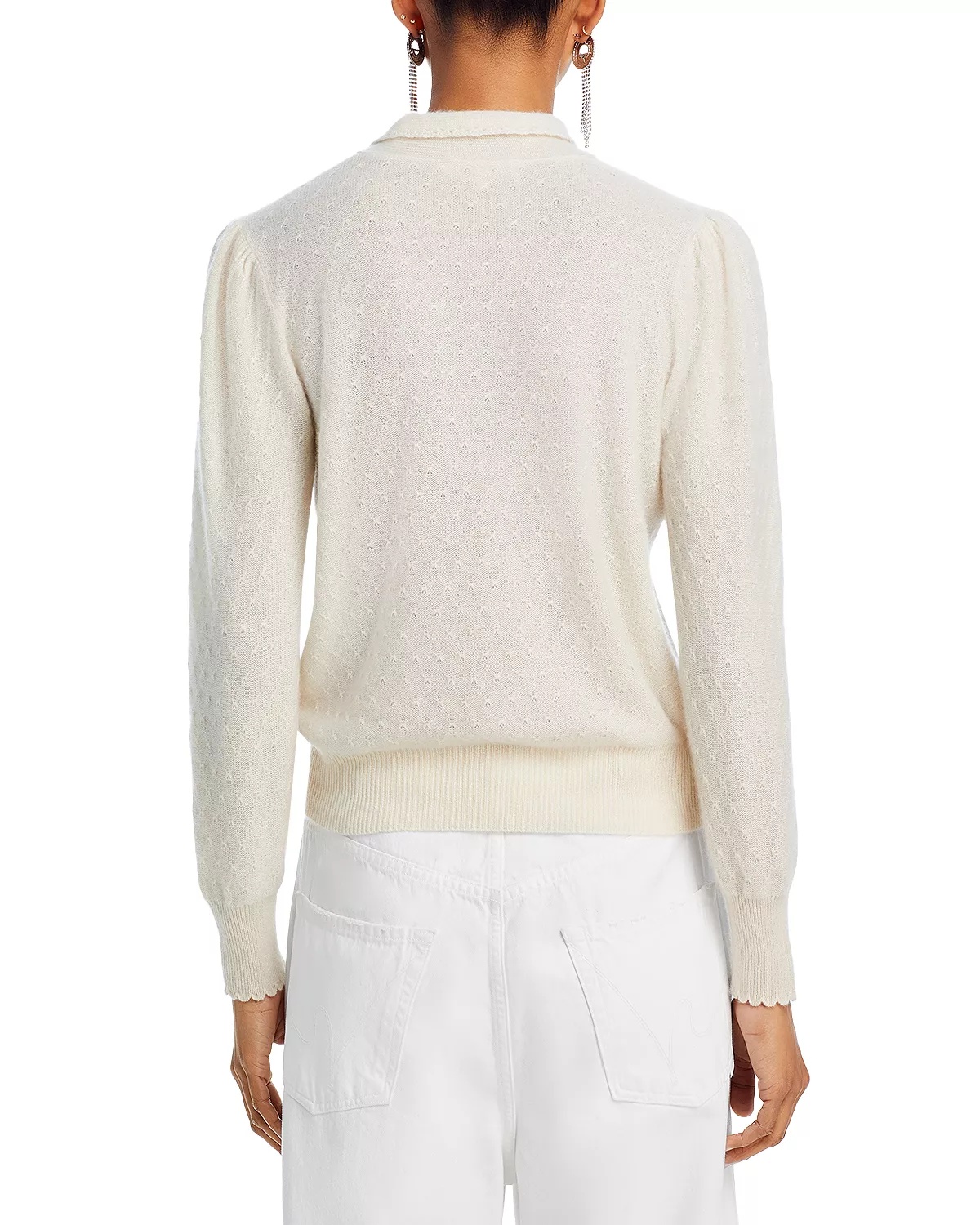 Cashmere Tie Neck Sweater - 3