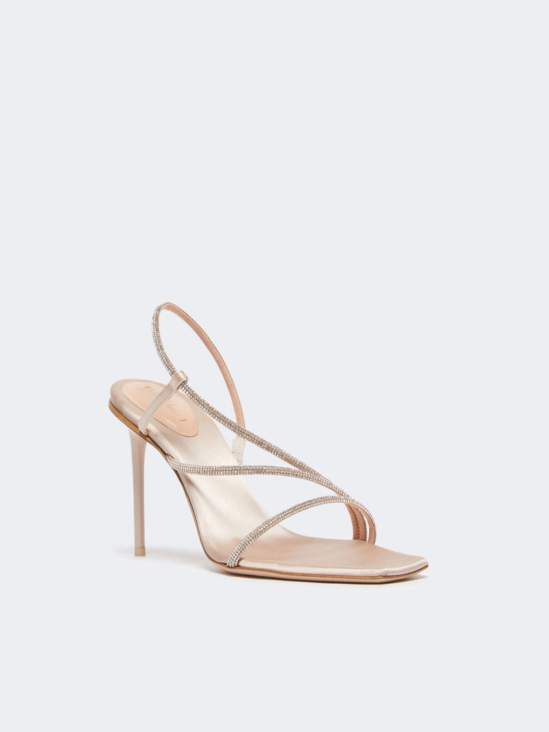 Max Mara STARK Satin and crystal sandals - BEIGE outlook