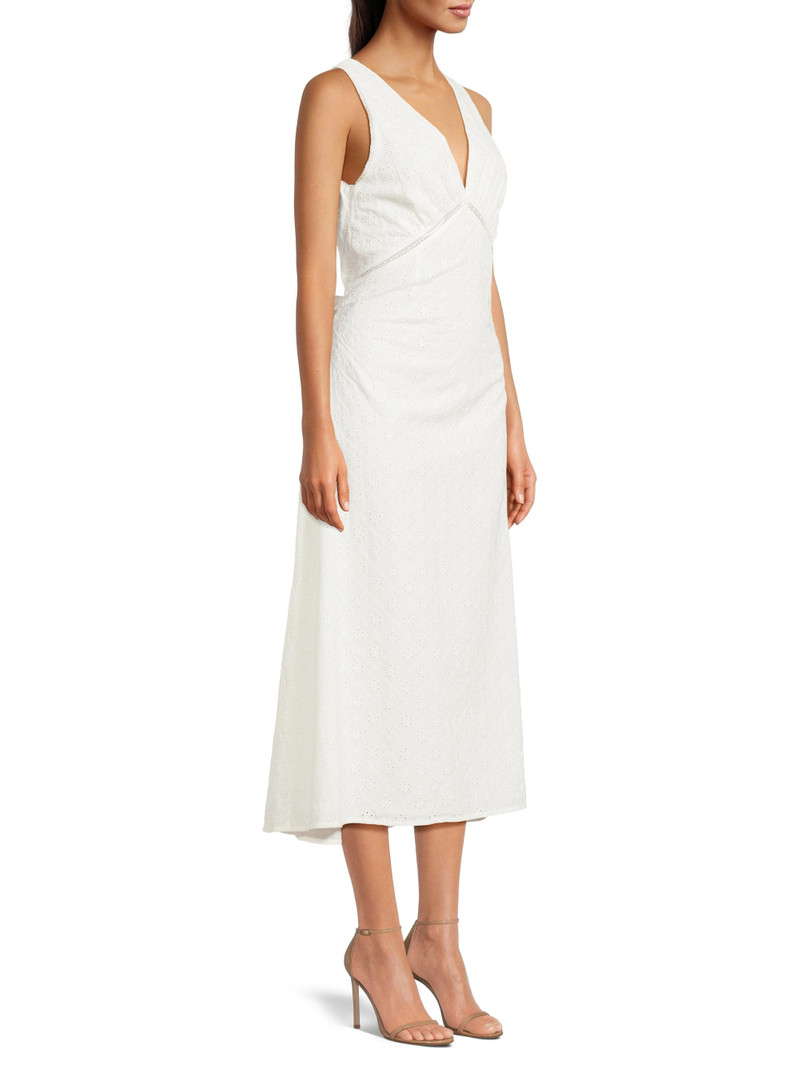 Women's Maya Floral Eyelet Cotton-Blend Midi-Dress - Valentina Broderie White 4