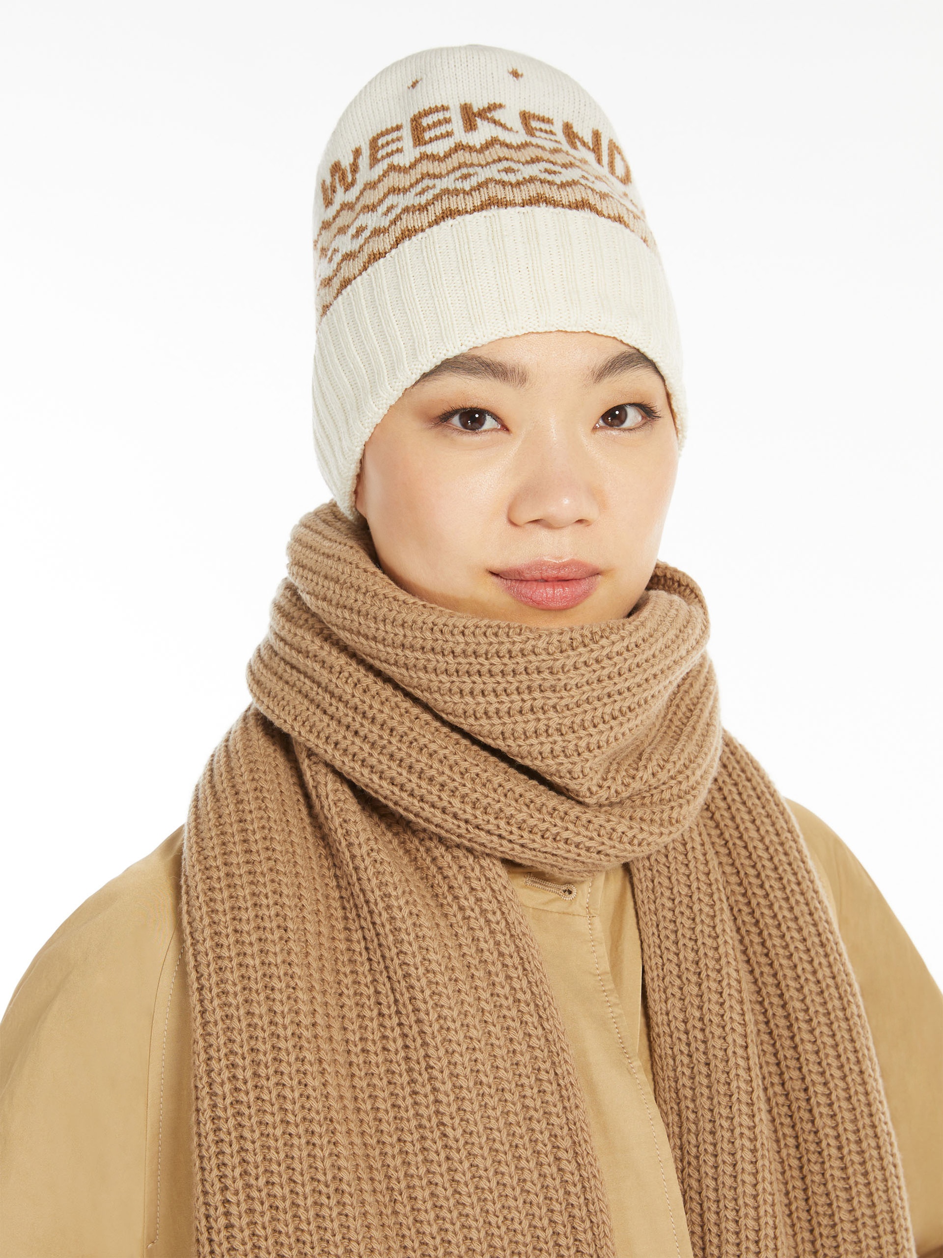 ORIETTA Jacquard-knit wool beanie hat - 3