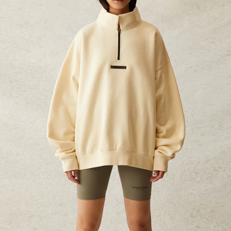 Fear of God Essentials SS21 Mockneck Half Zip Buttercream FOG-SS21-576 - 5