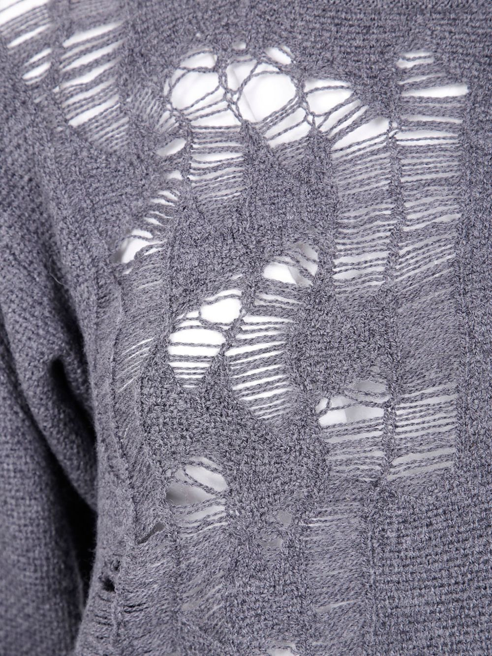 distressed side-tie wool sweater - 3