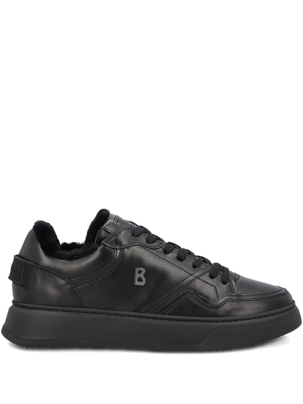 logo-detail leather sneakers - 1