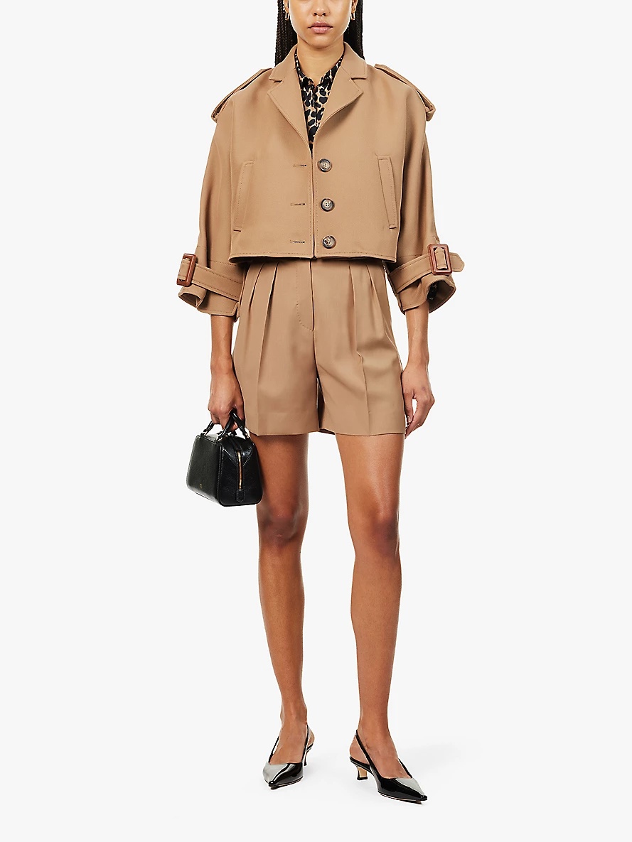 MAX MARA ウール＆コットン トレンチスタイル ケープ AZZORRE MAX MARA ウール＆コットン トレンチスタイル ケープ AZZORRE