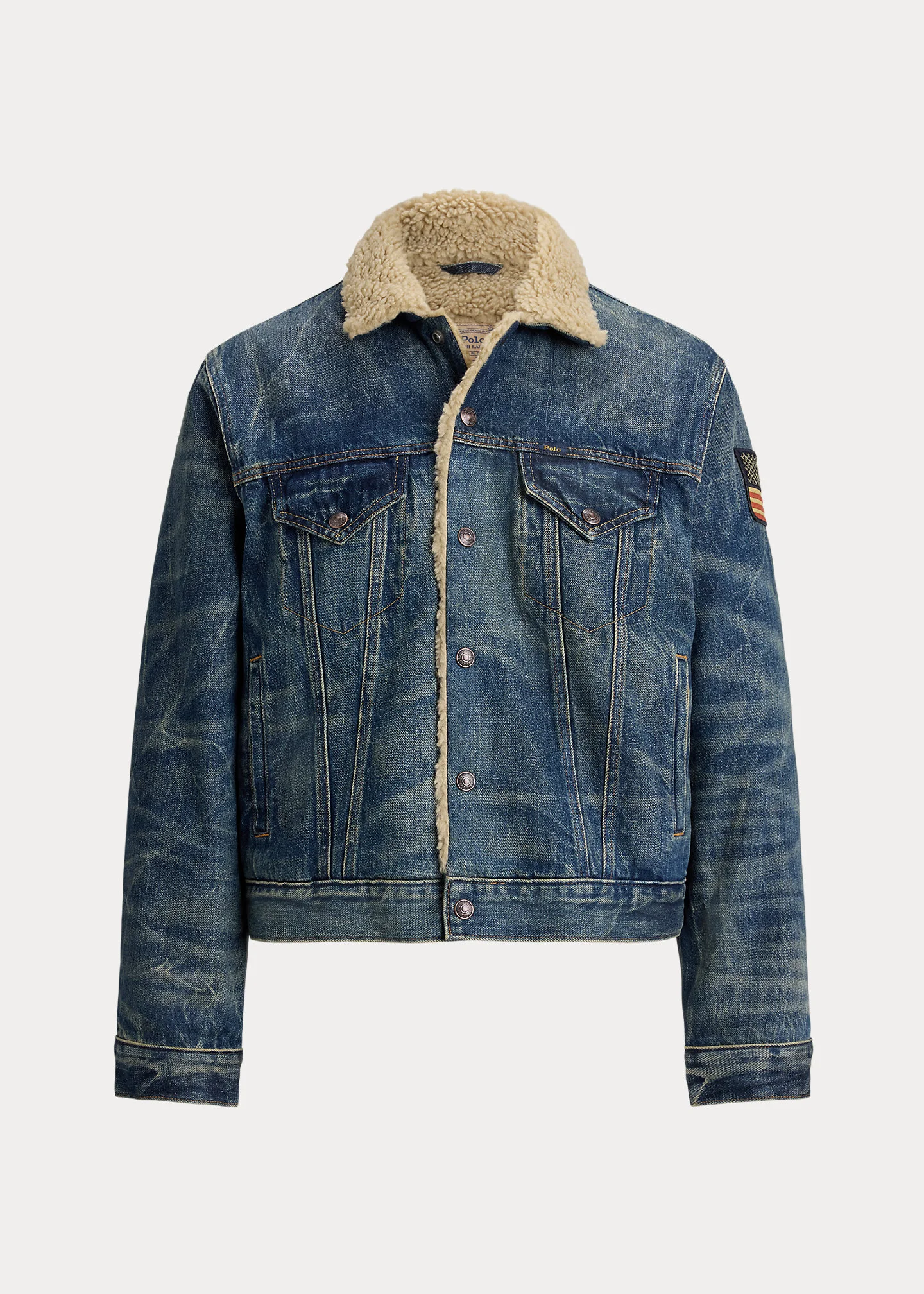 Fleece-Lined Denim Trucker Jacket - 1
