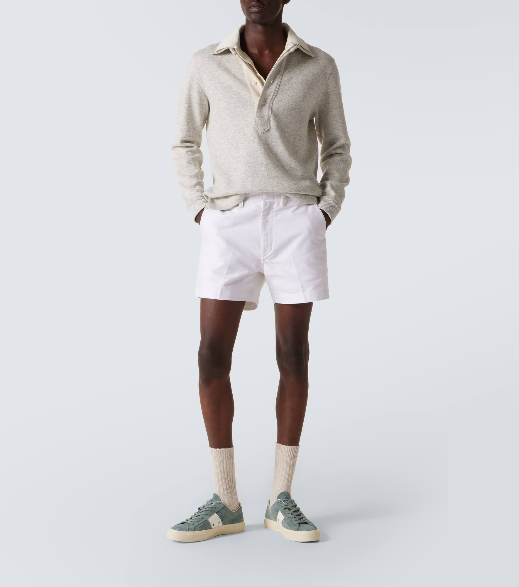 Cambridge leather-trimmed suede sneakers - 2