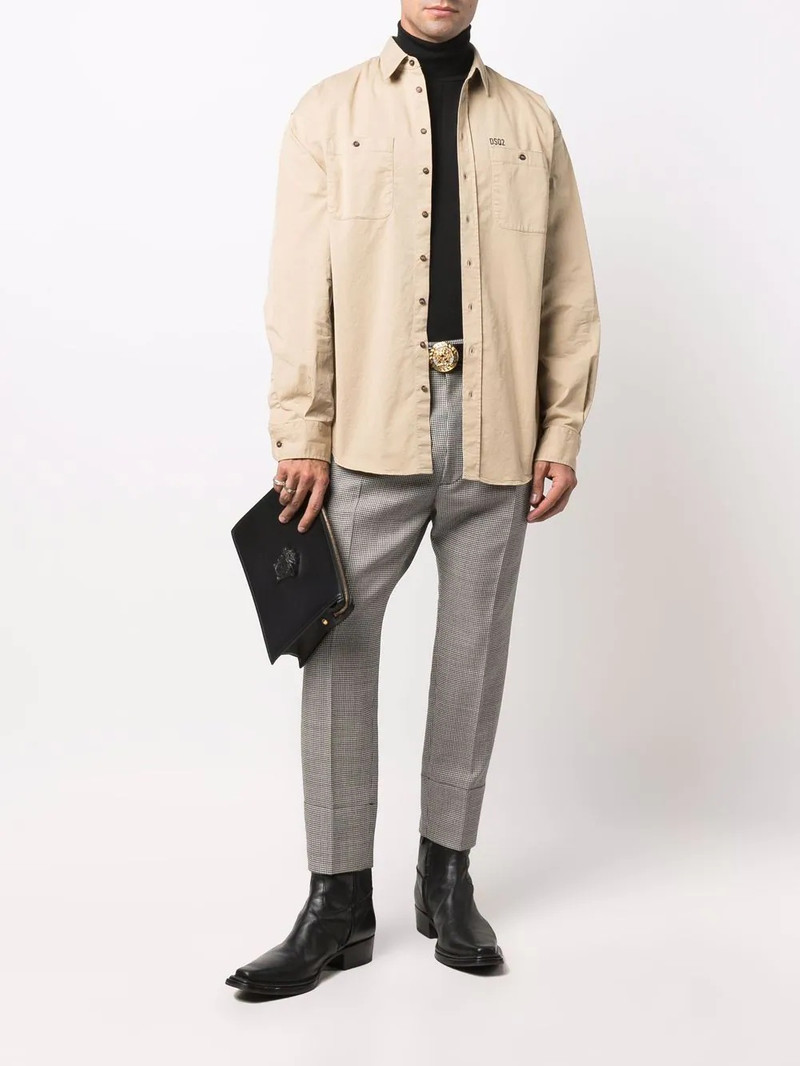 DSQUARED2 houndstooth-patterned cropped tailored trousers outlook