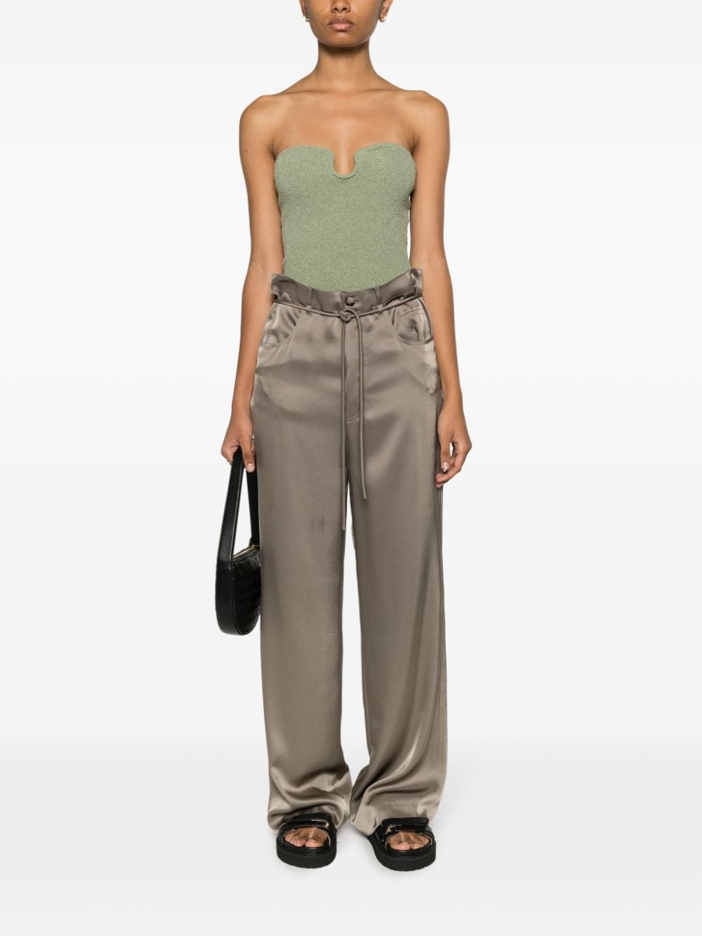 Sato satin-finish palazzo pants - 2