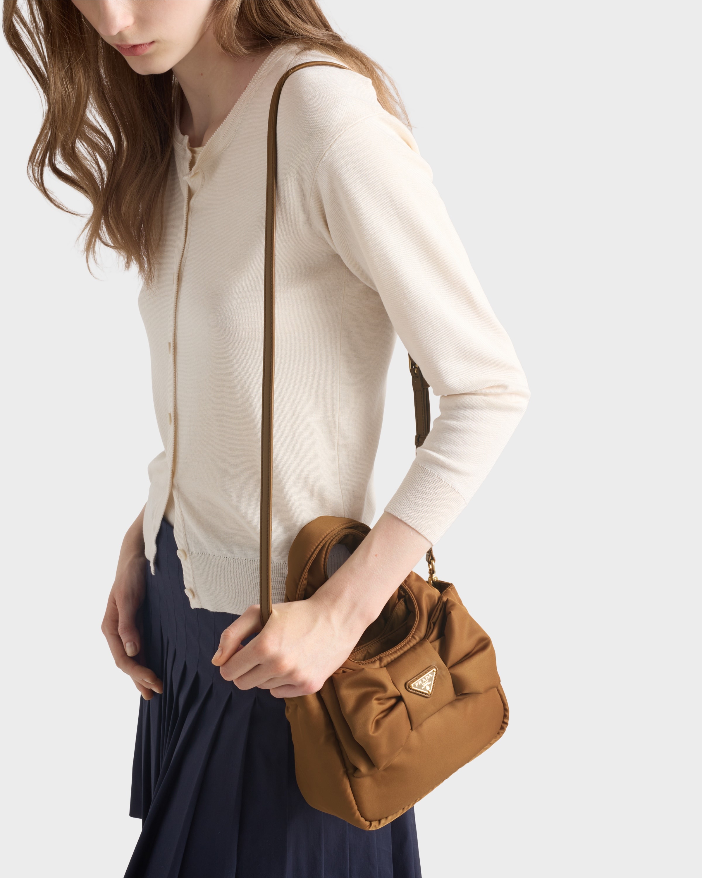 Padded Re-Nylon mini-bag with bow - 7