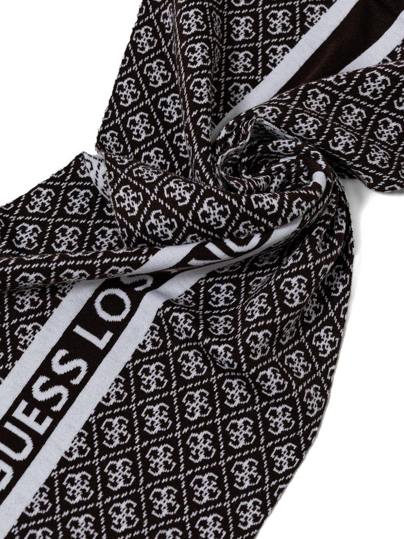 monogram-pattern logo-print scarf 3