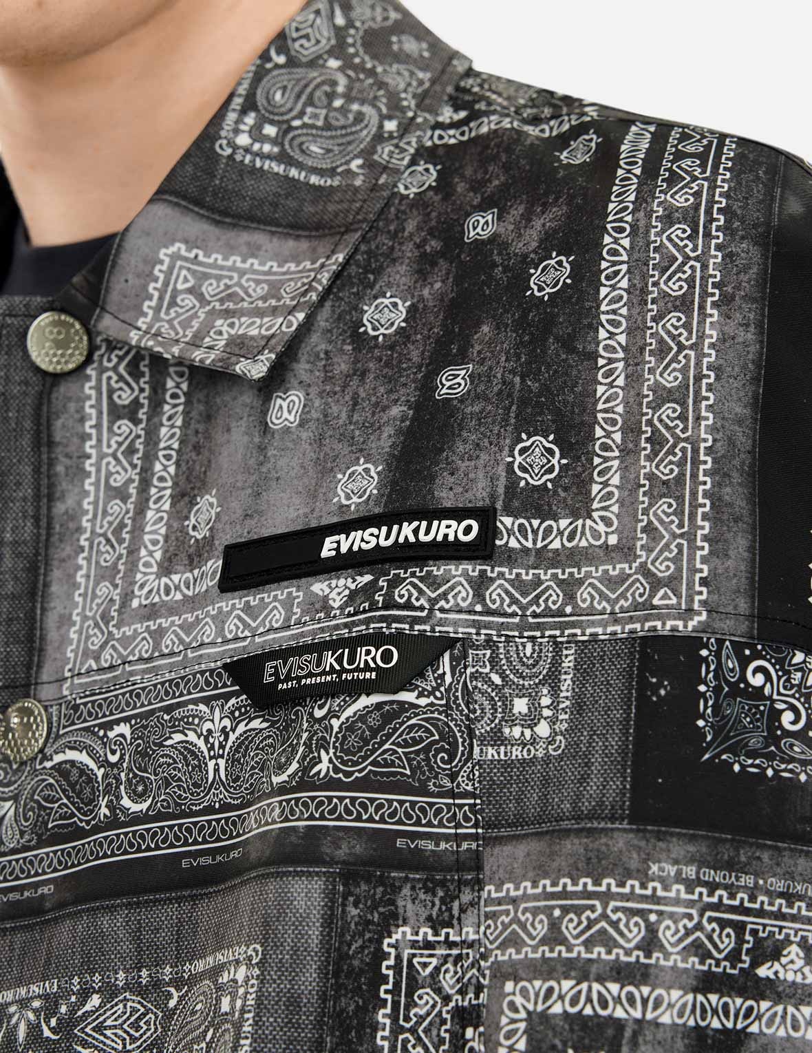 Allover Paisley Print Oversized Coach Jacket - 5