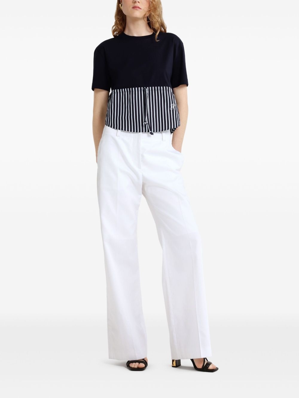 wide-waistband gabardine trousers - 2