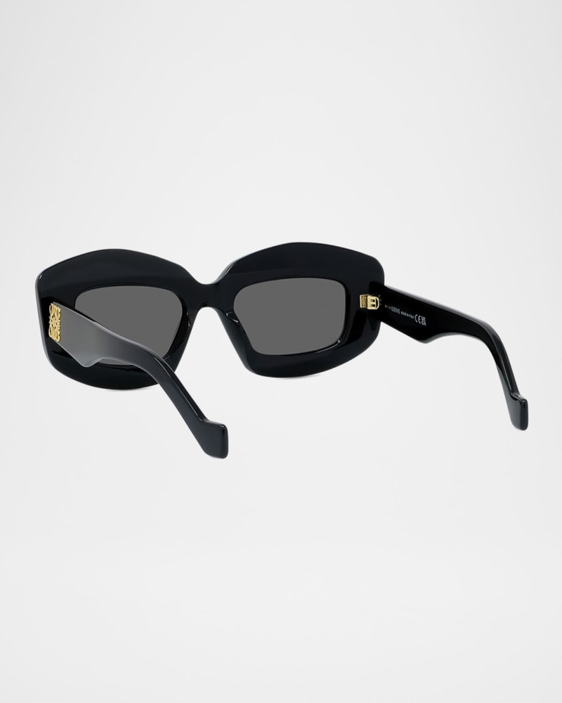 Loewe Men's Anagram Acetate-Nylon Rectangle Sunglasses outlook
