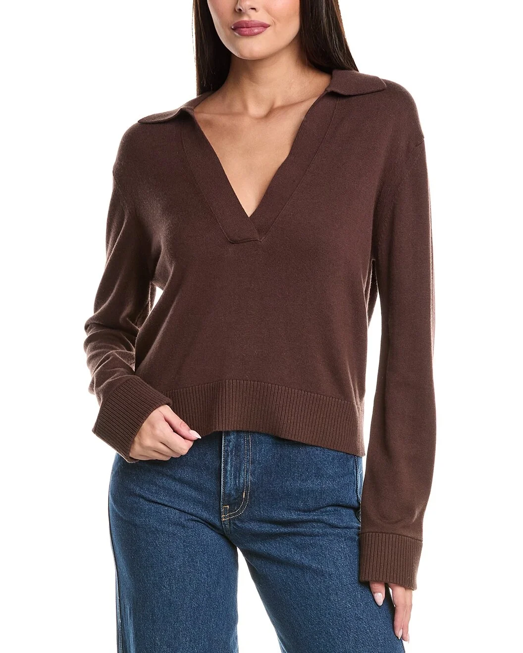 SIMKHAI Cashmere-Blend Polo Sweater - 1