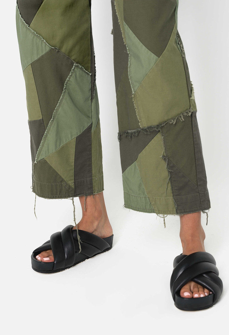 BELTED PATCHWORK PANT 7