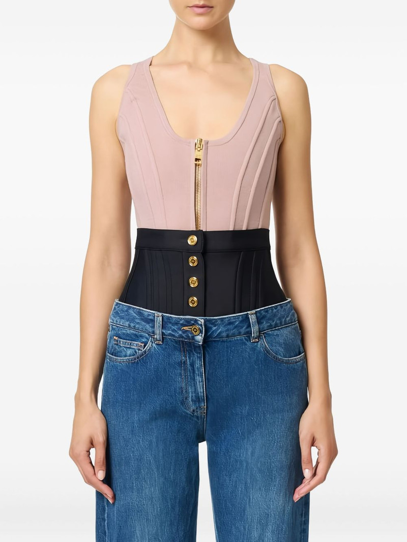 ELISABETTA FRANCHI ribbed zip top outlook