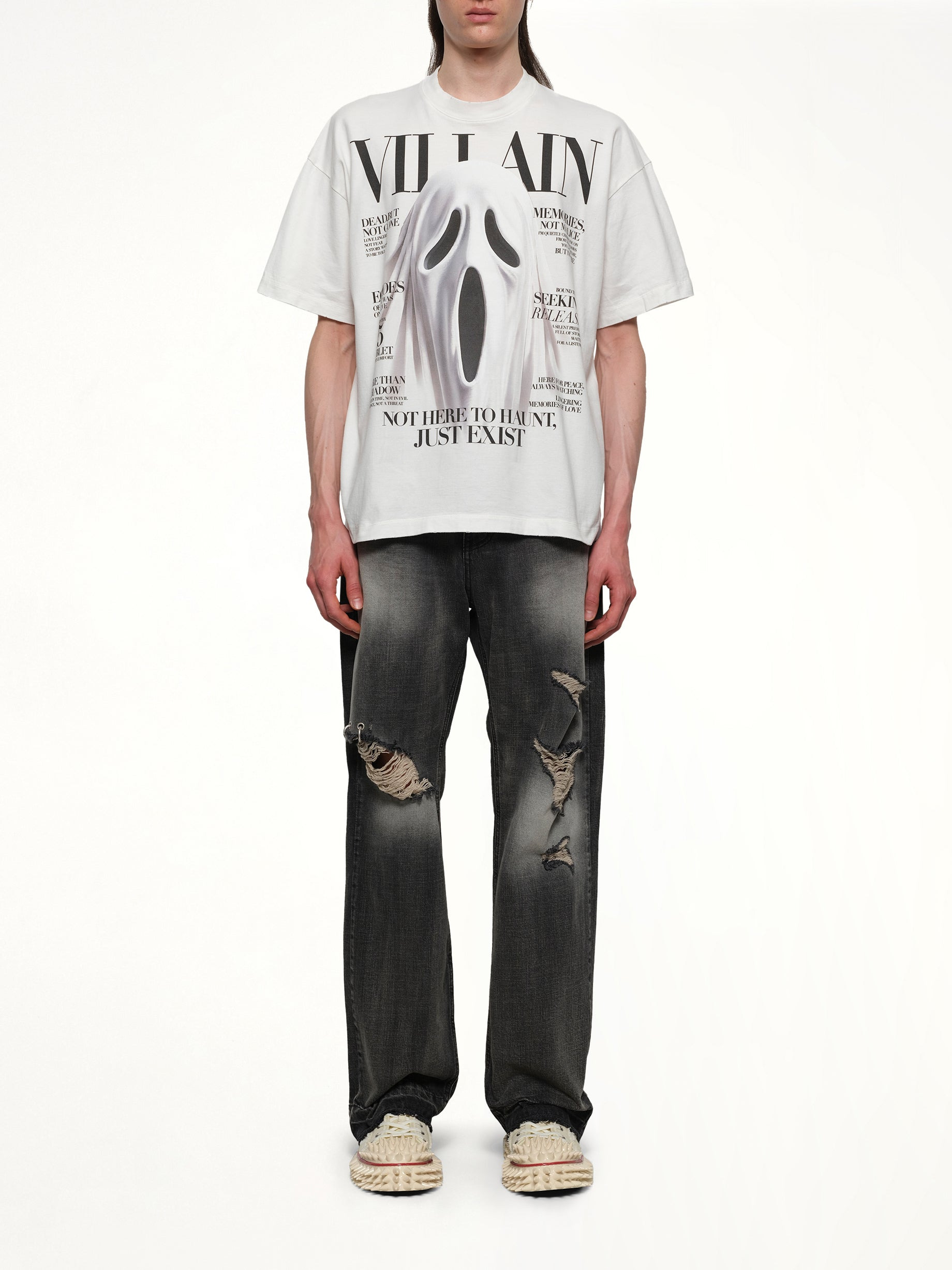 Villain Cover Print T-Shirt in White - 7