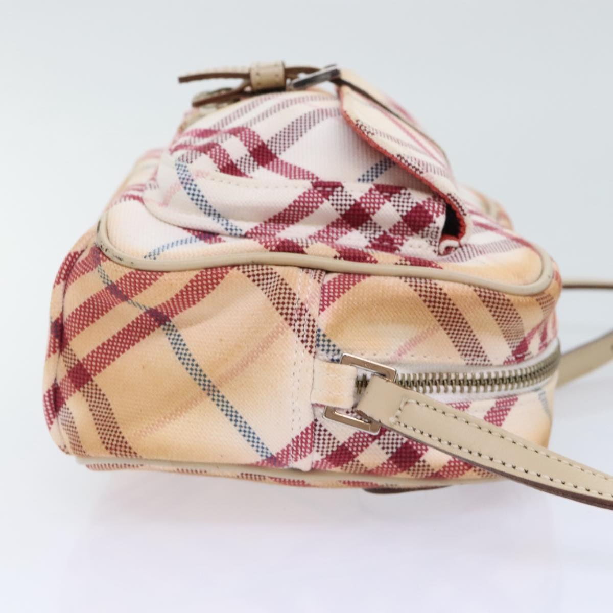 Burberry Nova Check Blue Label Shoulder Bag Canvas White Red - 3