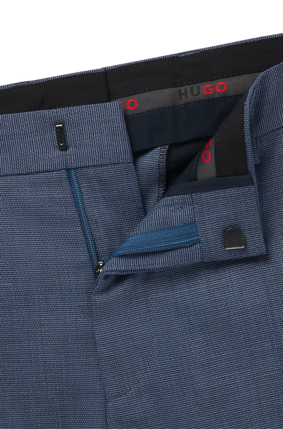 SLIM-FIT TROUSERS IN MOULINÉ PERFORMANCE-STRETCH CLOTH - 6