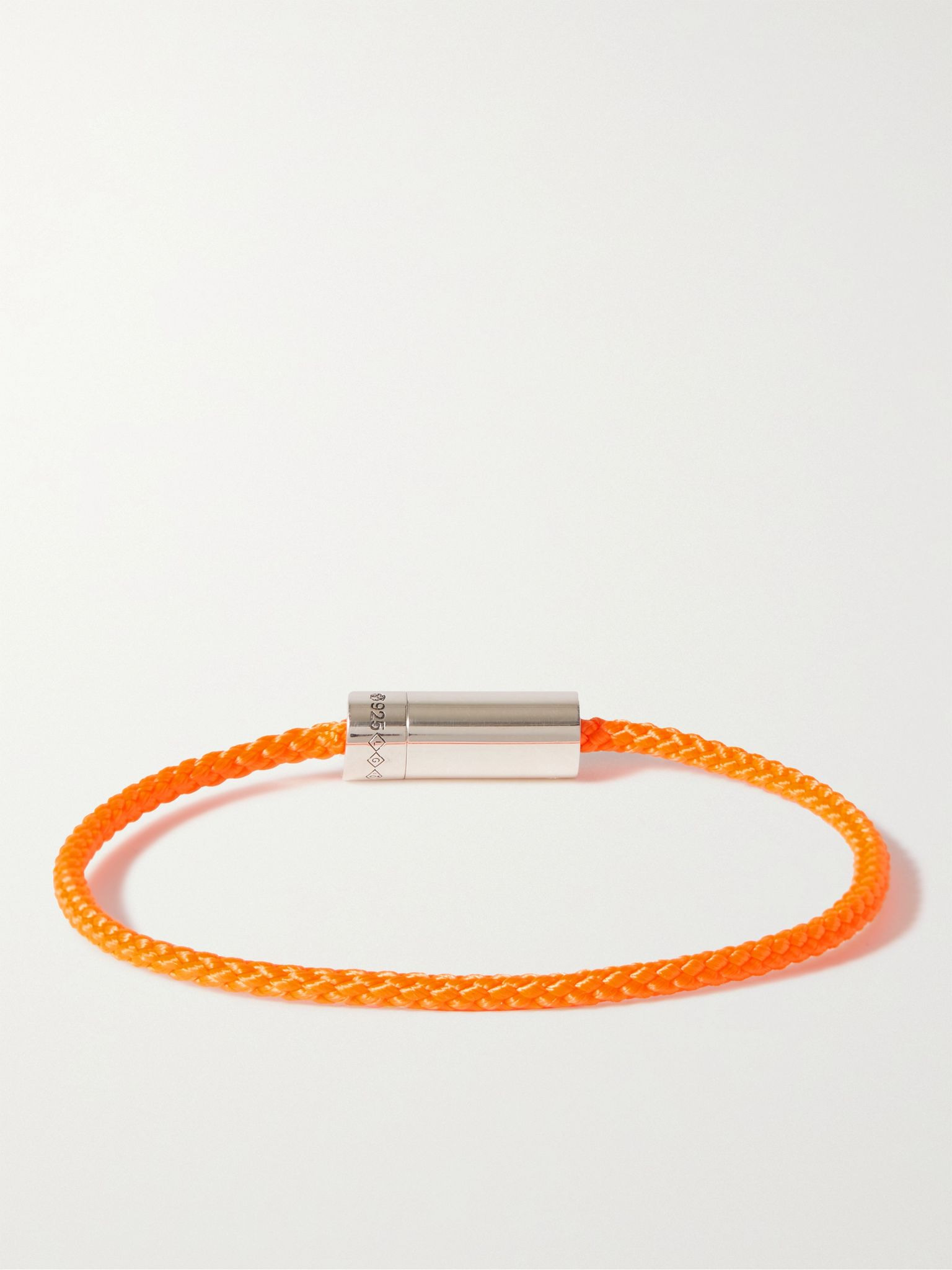 5g Braided Cord and Sterling Silver Bracelet Orange - 3