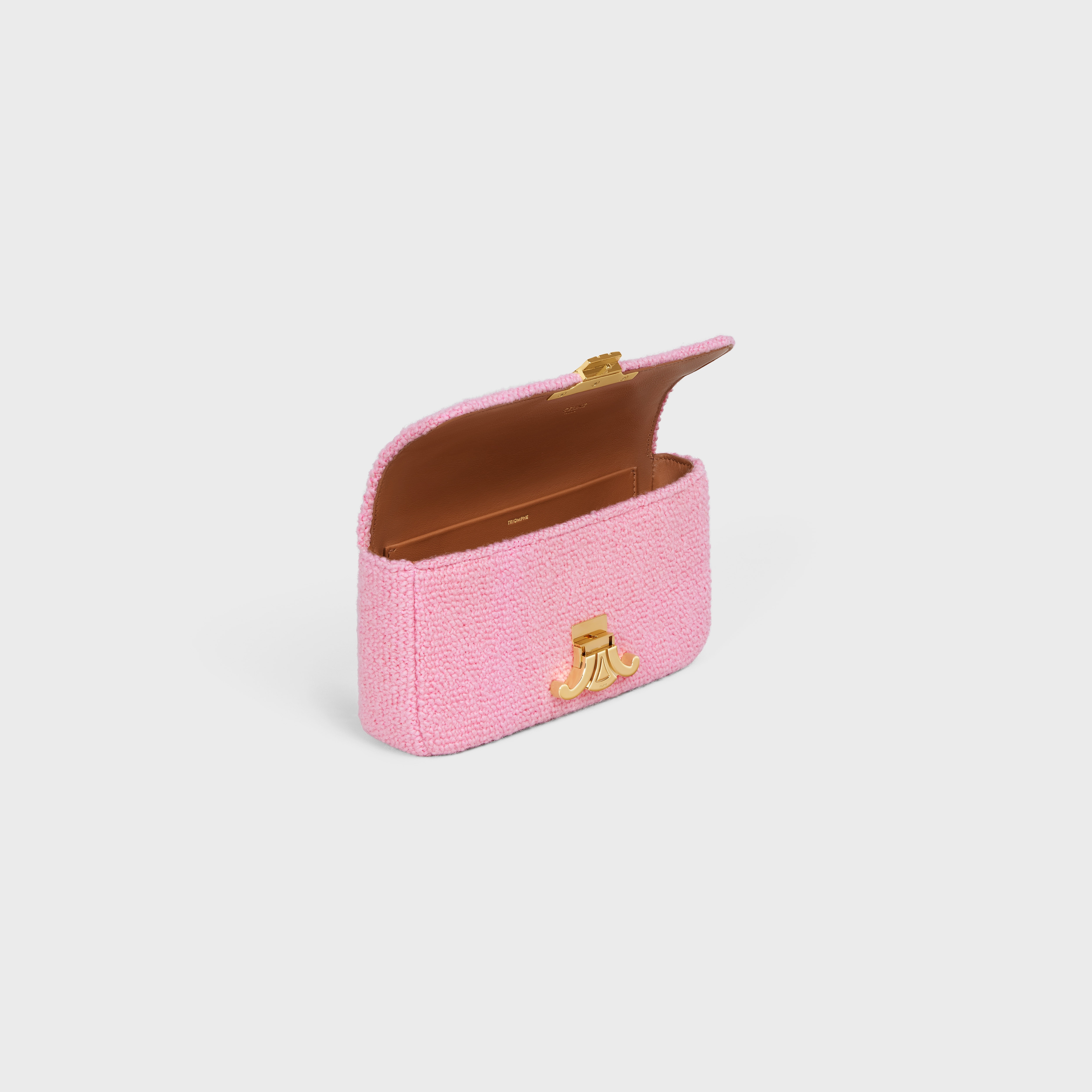 CHAIN SHOULDER BAG triomphe in Bouclette Textile & Calfskin - 4